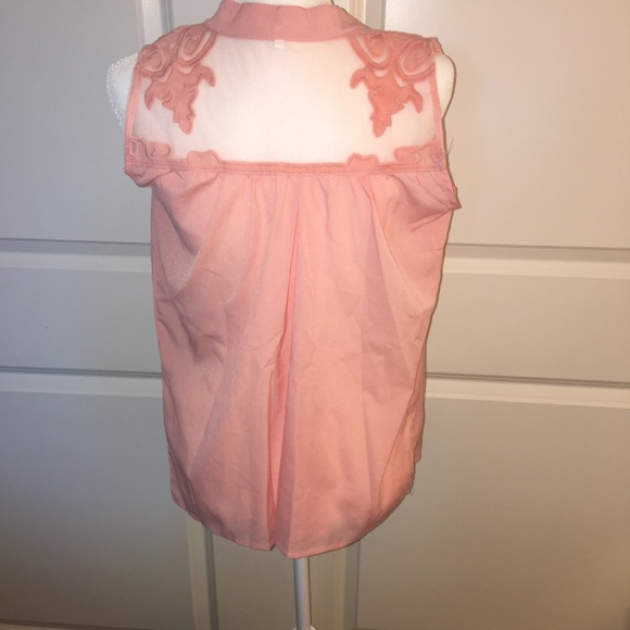 Rose Blush Pink Tank Top with Lace - Picture 5 of 5